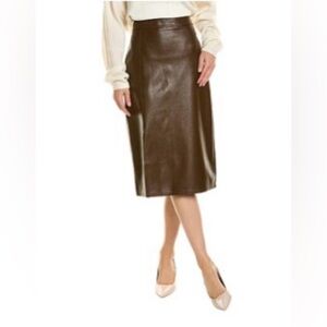 Reveriee NWT Brown Faux Leather Pencil Skirt, M
